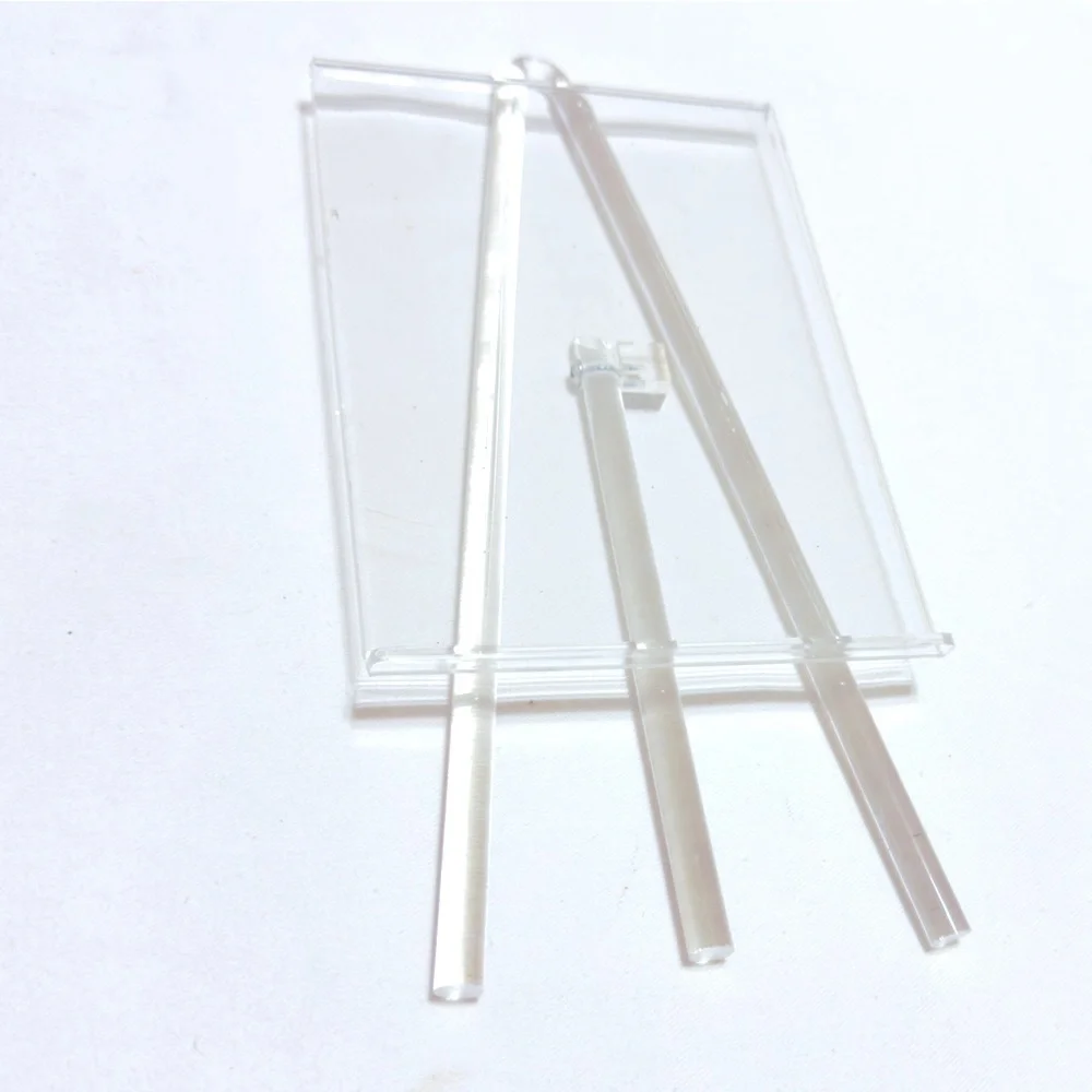 CONTAINER STORE 5”x10” Clear Acrylic Picture Frame Easel Stand Holds 5x7 Photo